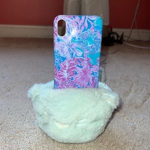 Adorable stuffed animal cat phone holder